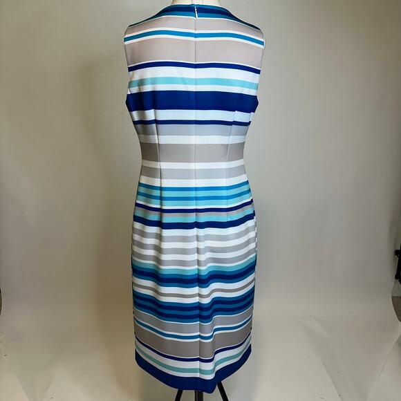 Calvin Klein Blue Striped Midi Dress - Picture 6 of 11